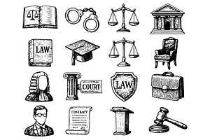 Law and Justice  Icons, an Object Graphic by nikagraphic