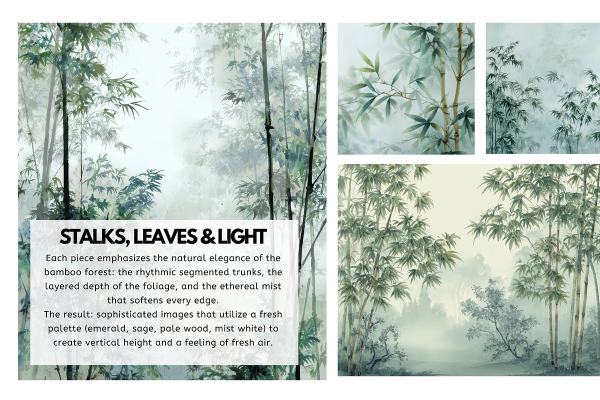 30+ Serene Bamboo & Mist Wallpapers, a Decorative Illustration by Virgo Studio (Photo 4 of 6)