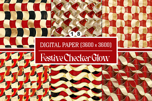 Festive Checker Glow, a Pattern Graphic by Printable Treasure