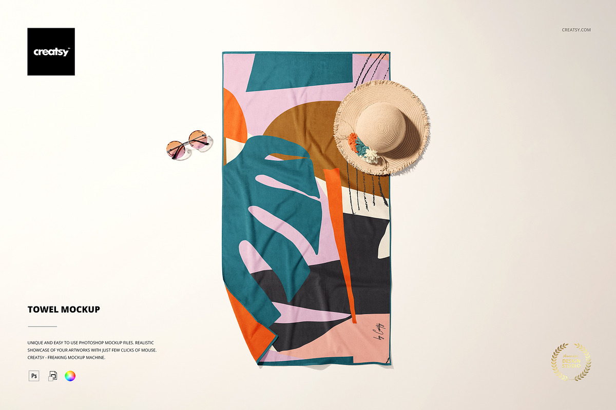 Beach Towel Mockup, a Product Mockup by Creatsy (Photo 1 of 8)