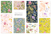 Celia Vintage Floral Seamless Prints, a Pattern Graphic by Pink Linen (Thumbnail 2 of 13)