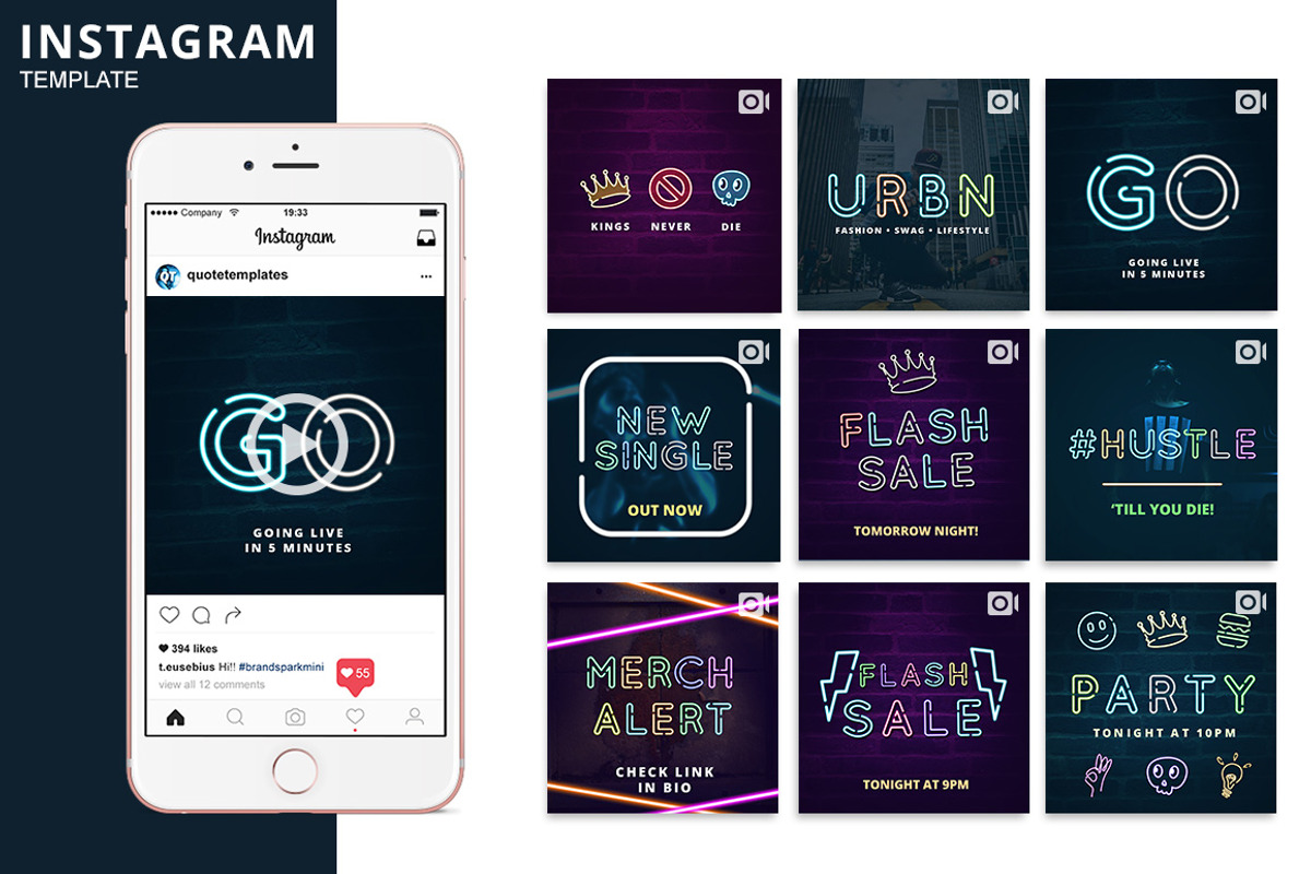 Neon Animated Template, a Social Media Template by Brandspark Mini (Photo 1 of 2)