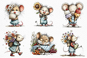 Whimsical Summer mouse Clipart, an Illustration by Craft Nest (Thumbnail 6 of 12)