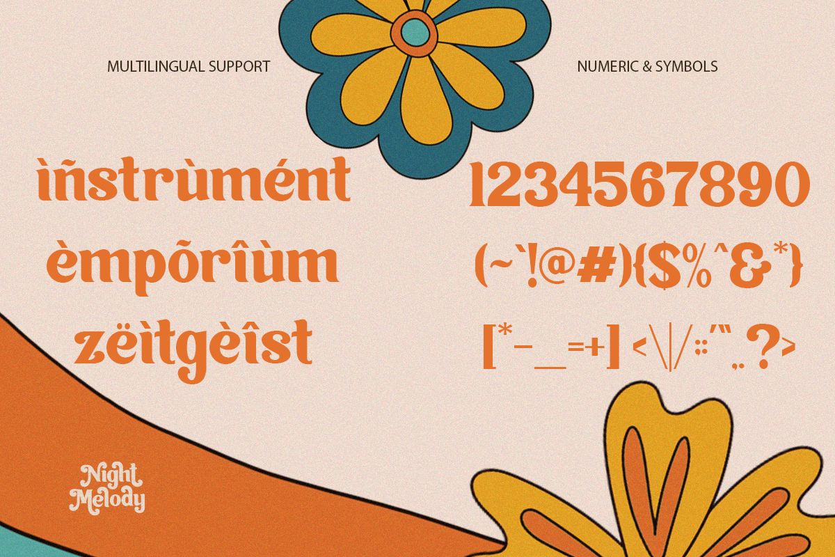 Night Melody - Stylish Retro Font, a Serif Font by Font Liner (Photo 12 of 12)