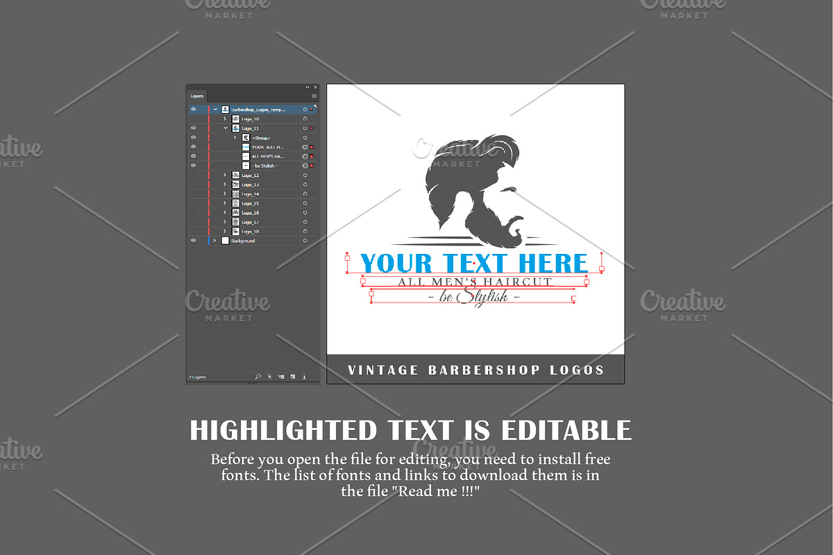 18 Barbershop Logos Templates, a Branding & Logo Template by Art Design (Photo 11 of 19)