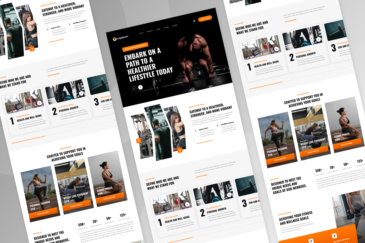 Active FitPal - Fitness Landing Page, a Landing Page Template by Annora Studio (Photo 2 of 4)