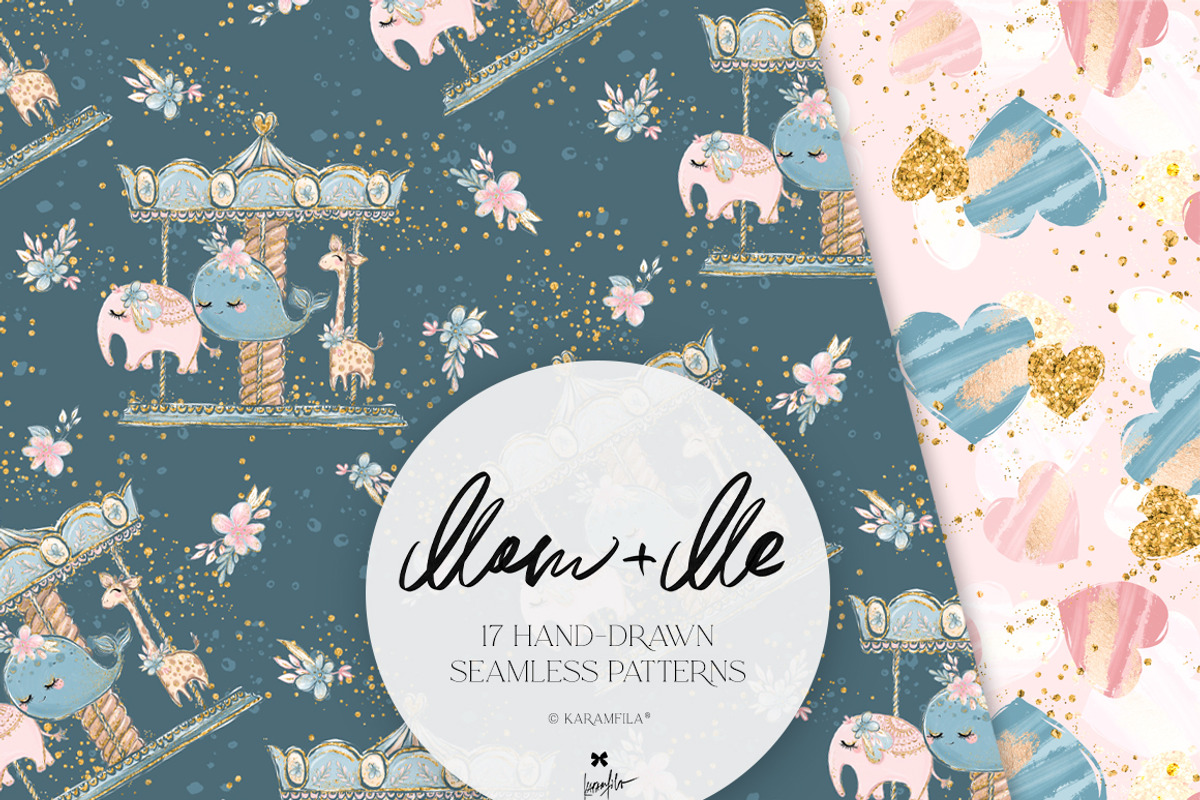 Mom and Me Baby Animals Patterns, a Pattern Graphic by KaramfilaS (Photo 4 of 9)