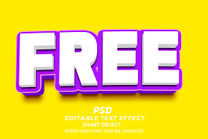 Free PSD 3d Editable Text Effect