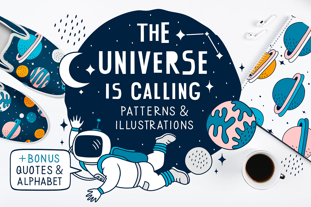 Space illustrations & patterns, an Illustration by Nastya Tkachova (Photo 1 of 9)