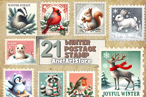 Winter Postage Stamps