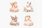 Floral easter bunny clipart, an Object Graphic by MyLittleMeow (Thumbnail 6 of 7)