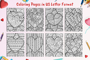 Heart Mandalas Coloring Pages, a Decorative Illustration by Gulnara Sabirova (Thumbnail 11 of 18)
