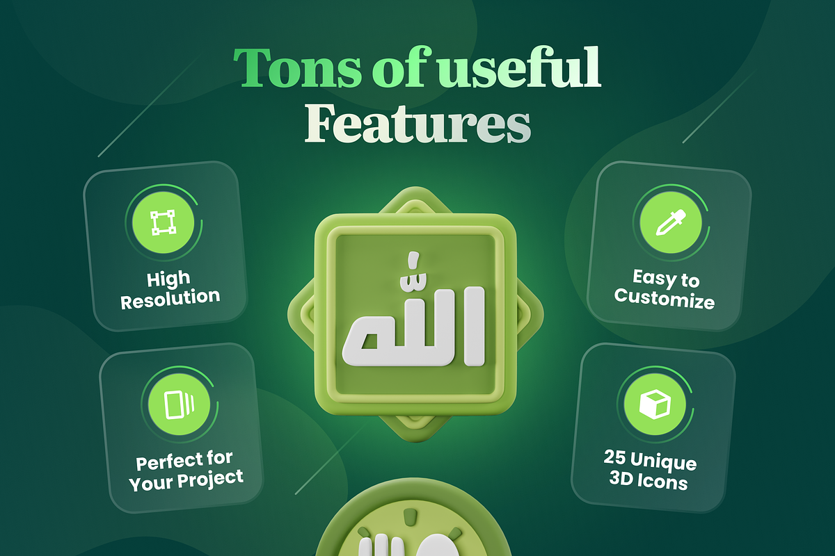 Islamic Ramadan Eid 3D Icon Set, an Object 3D Model by Illustraly Design (Photo 3 of 8)