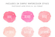 Watercolor Effects for Photoshop, a Texture Graphic by Hello Muse Design (Thumbnail 2 of 6)