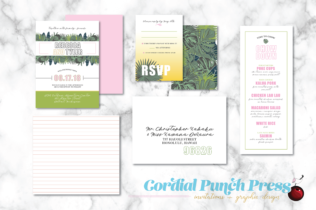 Spring Leaves Wedding Invitation, an Invitation Template by Cordial Punch Press (Photo 4 of 4)