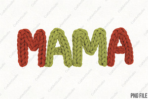 Christmas Mama Faux Crochet PNG, an Illustration by CraftArtStudio