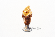 Hyperrealistic Watercolor Ice Cream, an Object Illustration by New-School-Wave (Thumbnail 2 of 5)