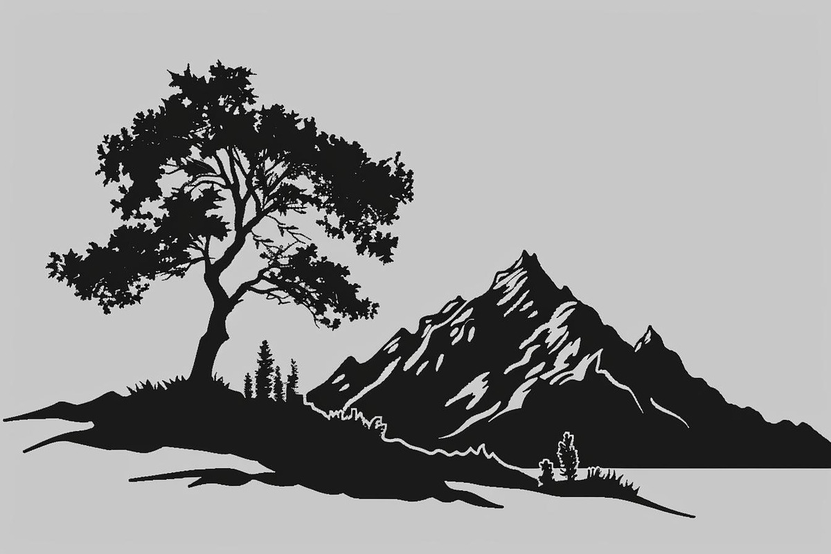 Majestic Mountain and Tree Vector Bu, a Graphic by Creativeshirt (Photo 6 of 11)