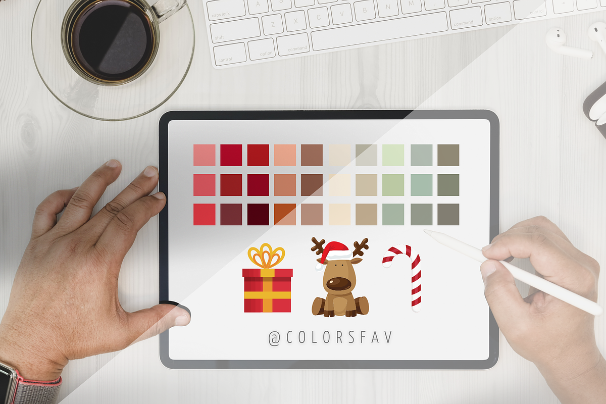 Christmas Vintage Procreate Palette, an Illustration by Colorsfav (Photo 2 of 3)