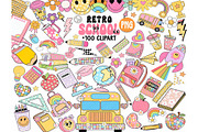Retro Groovy School Clipart Bundle, a Graphic by RETROVIBZDESIGNS (Thumbnail 1 of 4)