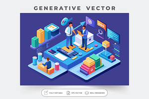 Two people present to investors usin, a Graphic by SouravDesign