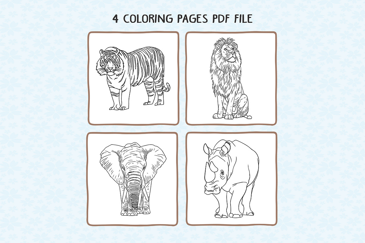 Wild Animals Coloring Pages, an Animal Illustration by DesignDevisers (Photo 2 of 6)