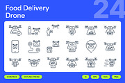 Food Delivery Drone Icon Set, a Duotone Icon by Eklip Studio (Thumbnail 1 of 4)