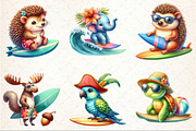 Cute Surfing Animals Clipart, an Illustration by Rose Art (Thumbnail 2 of 3)