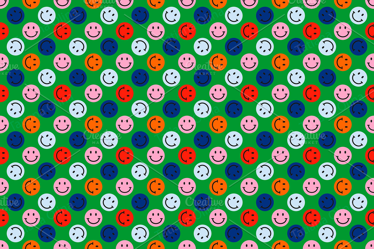 Smiling faces pattern, a Pattern Graphic by Art's and patterns (Photo 3 of 4)