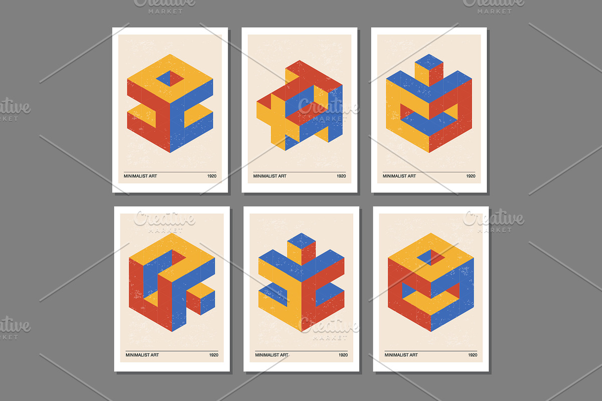 3D Geometry Printable Wall Art Set, a Background Graphic by C Design Studio (Photo 19 of 28)