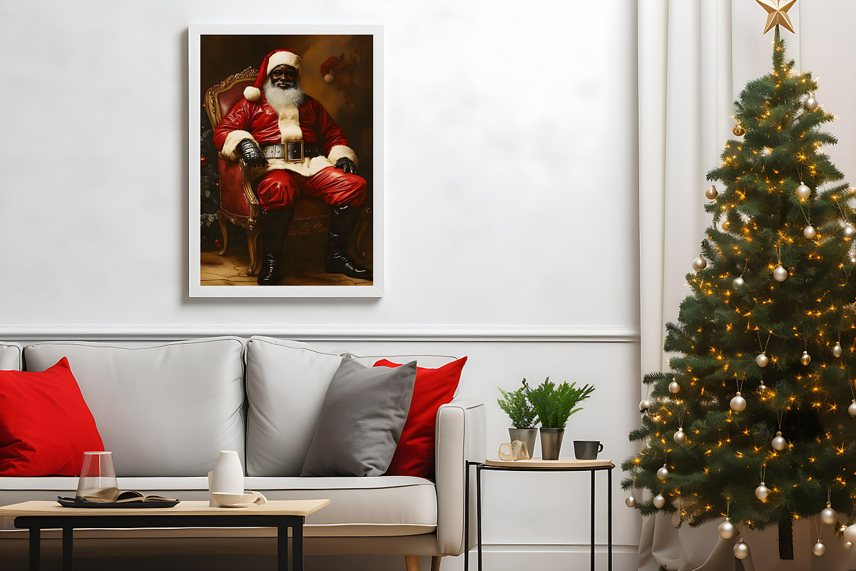 African American Santa Claus WallArt, a Holiday Photo by PrintablesByFranklyn (Photo 4 of 6)