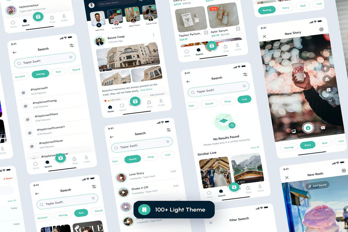 Hubline Social Network Mobile App UI, an UI Kit Template by Creative Perspective (Photo 2 of 6)