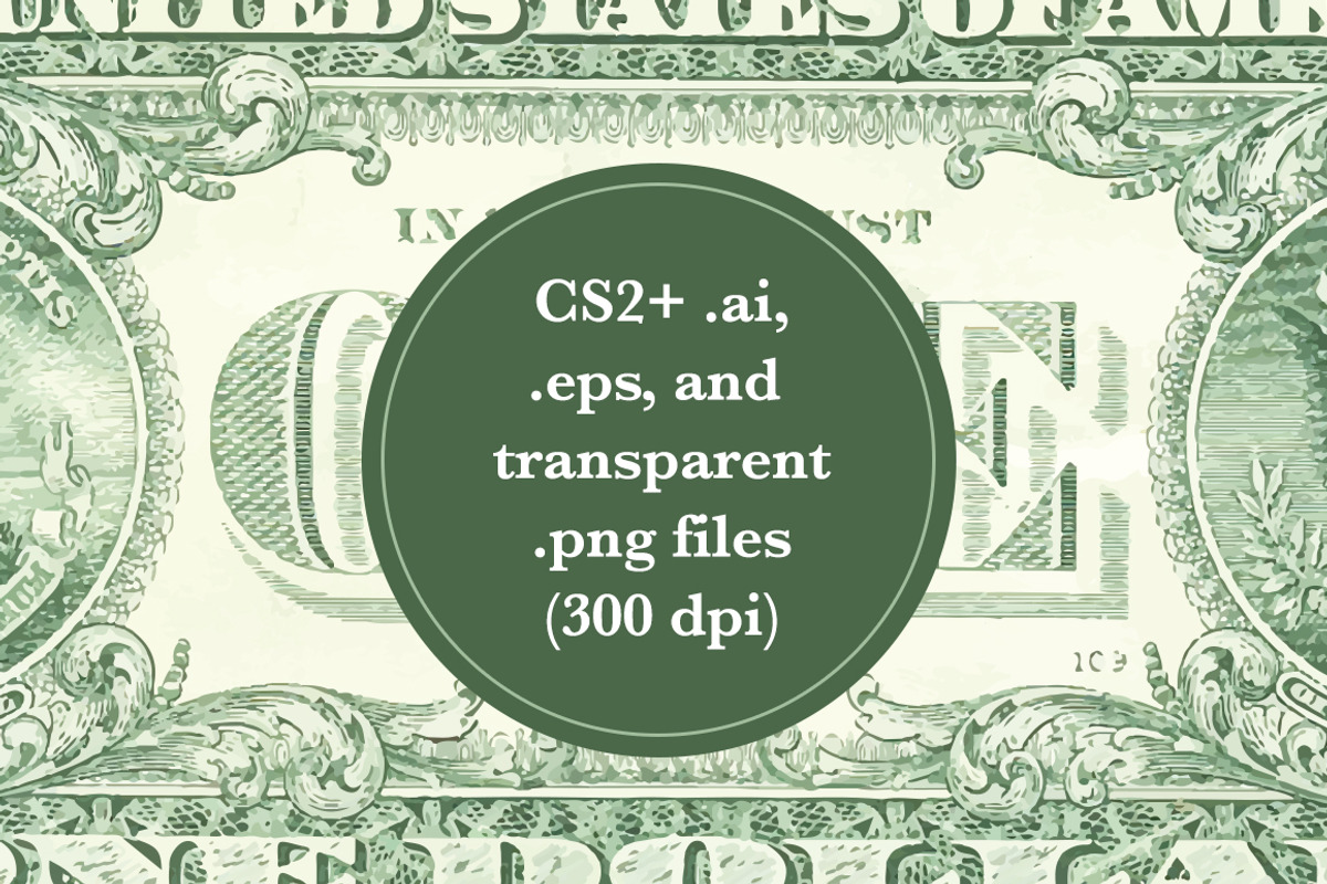Hi-Res Vector $1 USD Front & Back, an Object Graphic by Theresa Barba (Photo 3 of 5)
