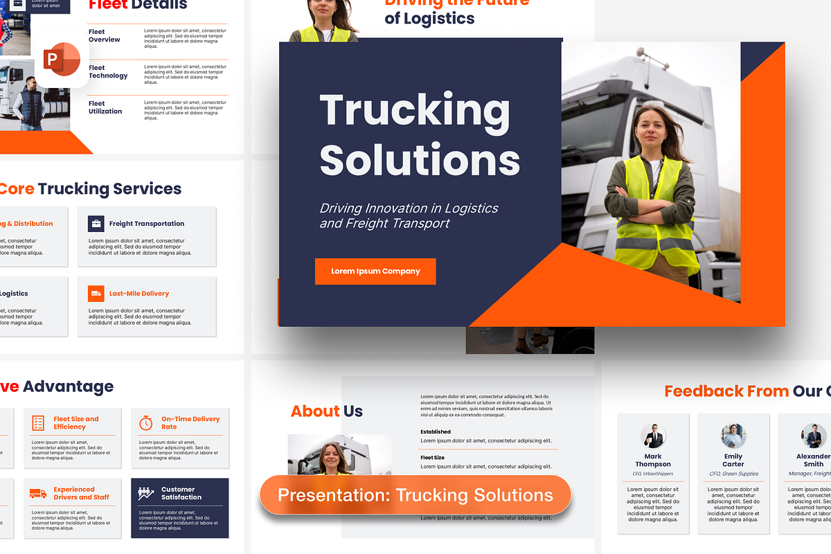 Trucking Solution Presentation, a Presentation Template by Sixtemp (Photo 1 of 3)