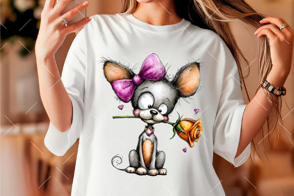 Whimsical Valentine Dog Clipart, an Illustration by OK Design (Photo 6 of 6)
