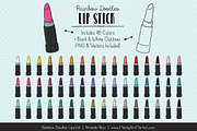 Rainbow Doodles Lipstick Clipart, an Illustration by Amanda Ilkov (Thumbnail 1 of 3)