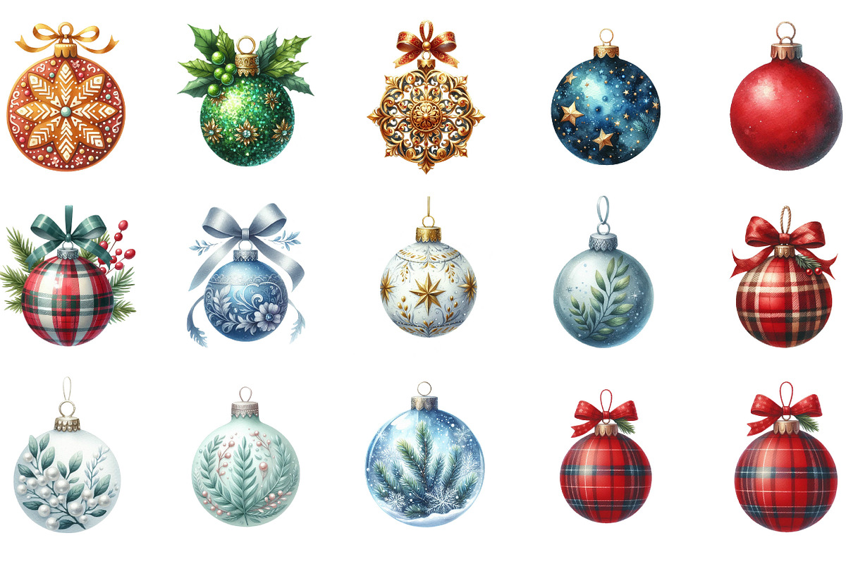 Christmas Ornament Clipart, an Illustration by Designking (Photo 2 of 5)