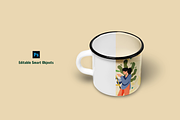 Enamel Coated Milk Mug Mockup Set, a Cups & Container Mockup by Designertale (Thumbnail 4 of 12)