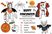 Happy pawloween, an Animal Illustration by Olillia (Thumbnail 1 of 13)