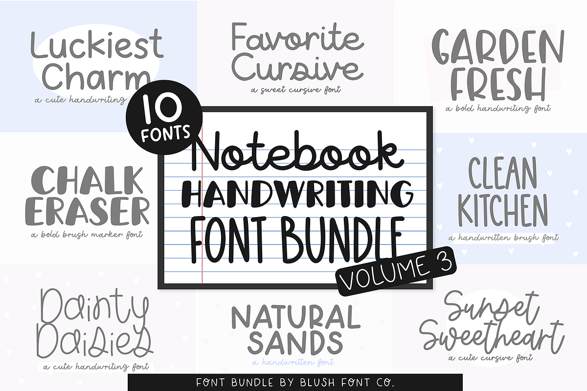 MEGA NOTEBOOK HANDWRITING Font Bundl, a Handwritten Font by Blush Font Co. (Photo 5 of 5)