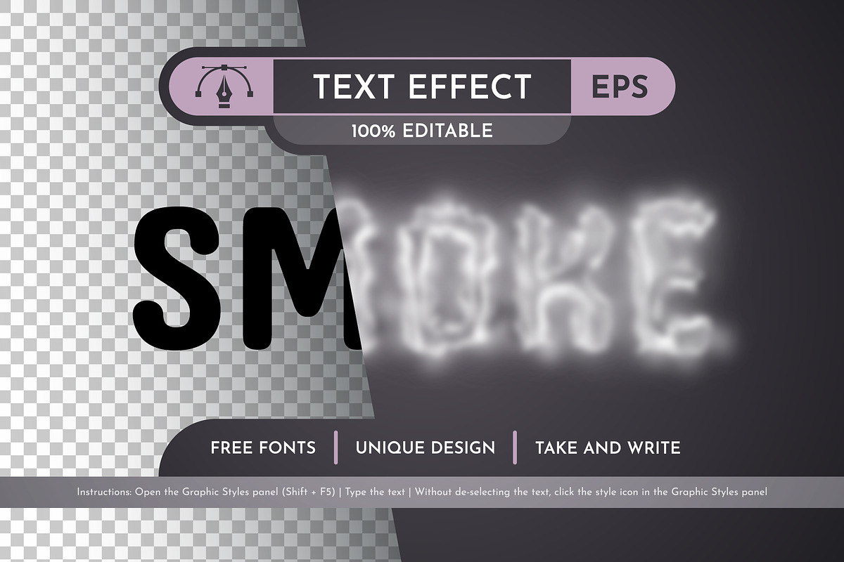 Smoke Editable Text Effect, a Layer Style Add-On by rwgusev (Photo 1 of 6)