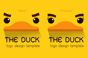 Female,Male duck Flat logo, a Branding & Logo Template by essense