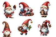 Christmas  Gnome Clipart Bundle, an Illustration by Designworld (Thumbnail 2 of 5)