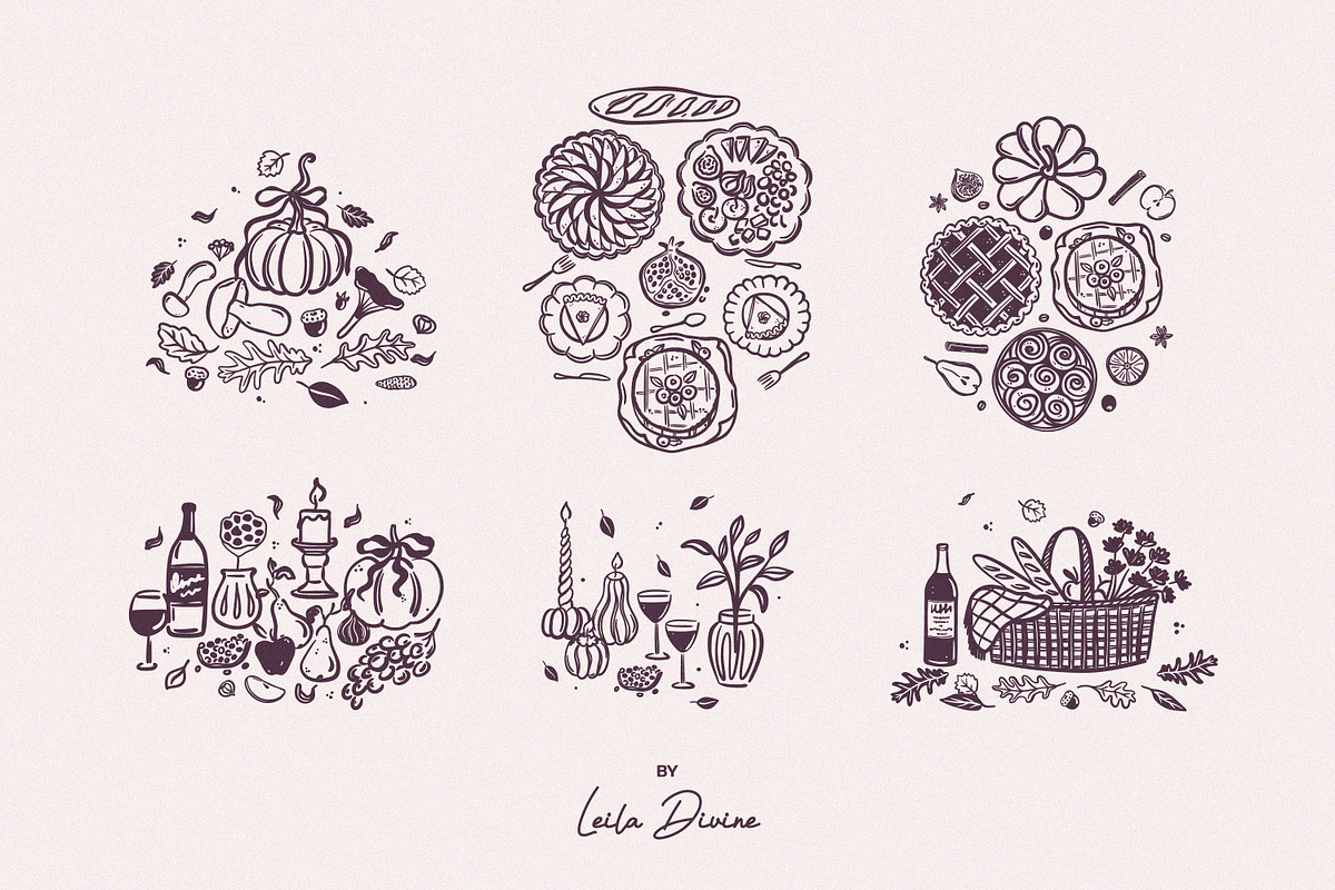 Cozy Autumn Hand Drawn Collection, a Seasonal Illustration by Leila Divine (Photo 23 of 29)