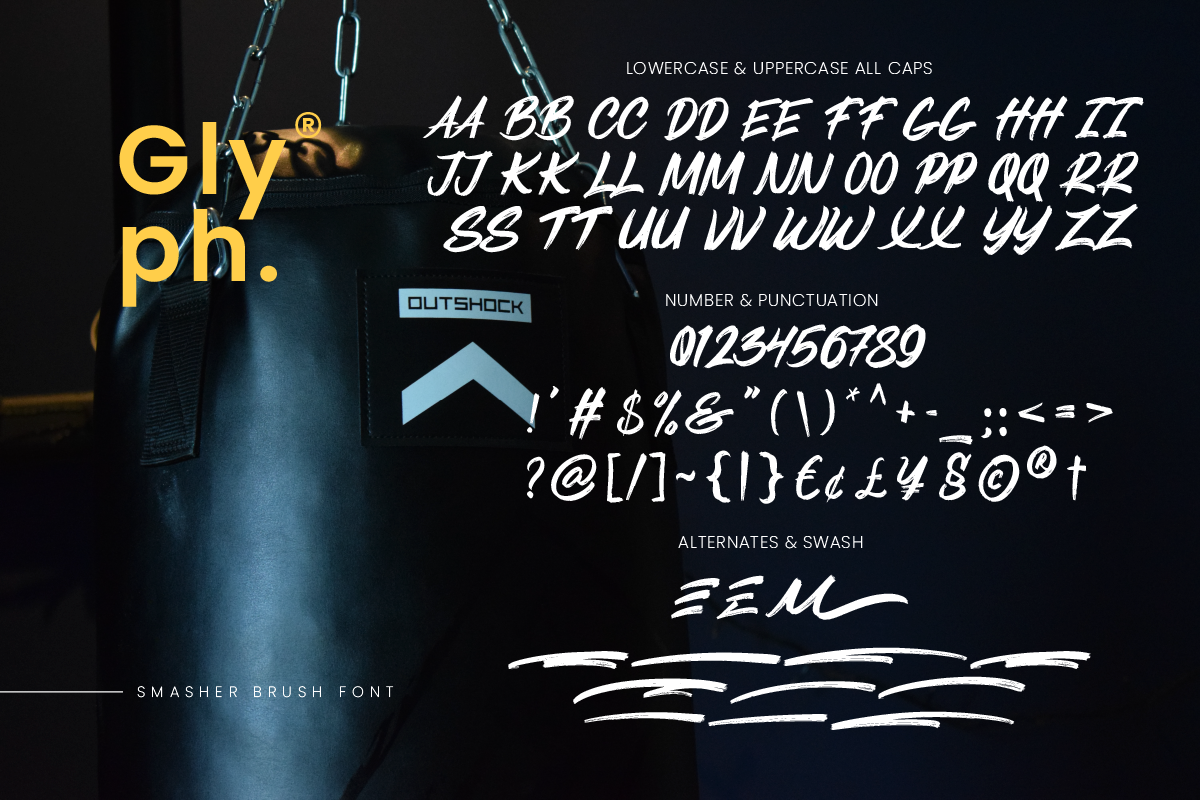 Smasher Bold Grunge Brush Font, a Handwritten Font by Ronny Studio (Photo 9 of 9)