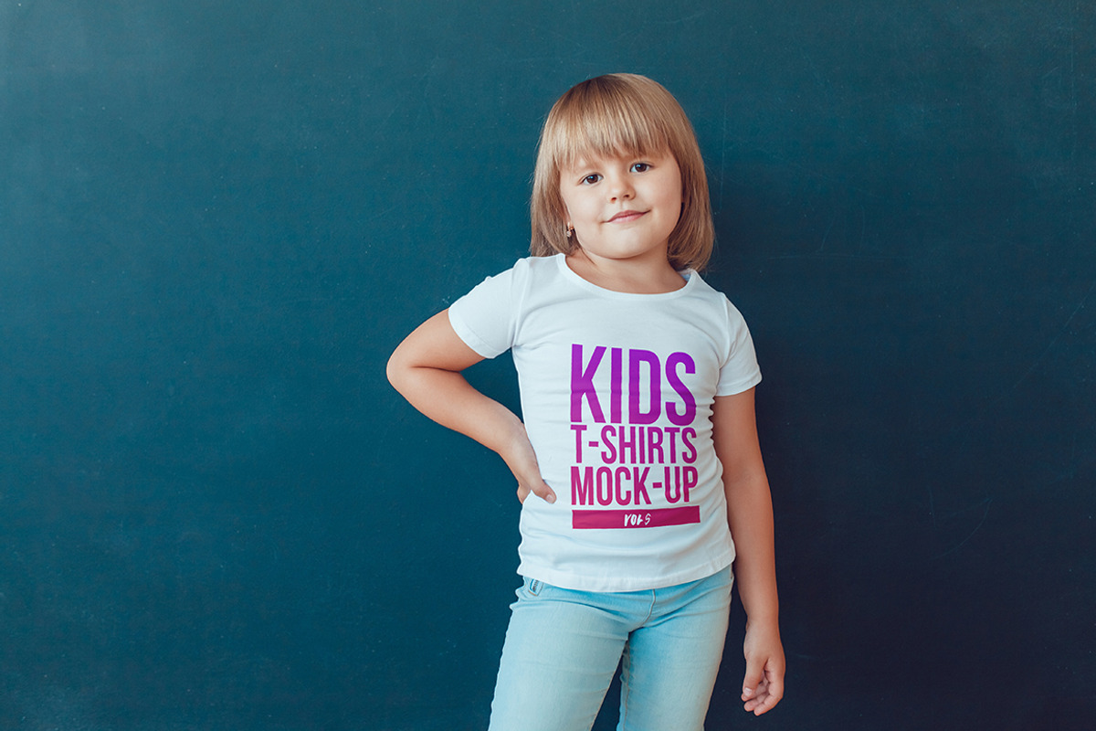 Kids T-Shirt Mock-Up Vol 5, a Shirt Mockup by Freeman Studio (Photo 6 of 17)