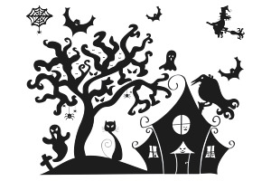 Halloween Elements Silhouette Set 1