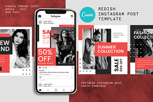Canva Instagram Post Template Redish