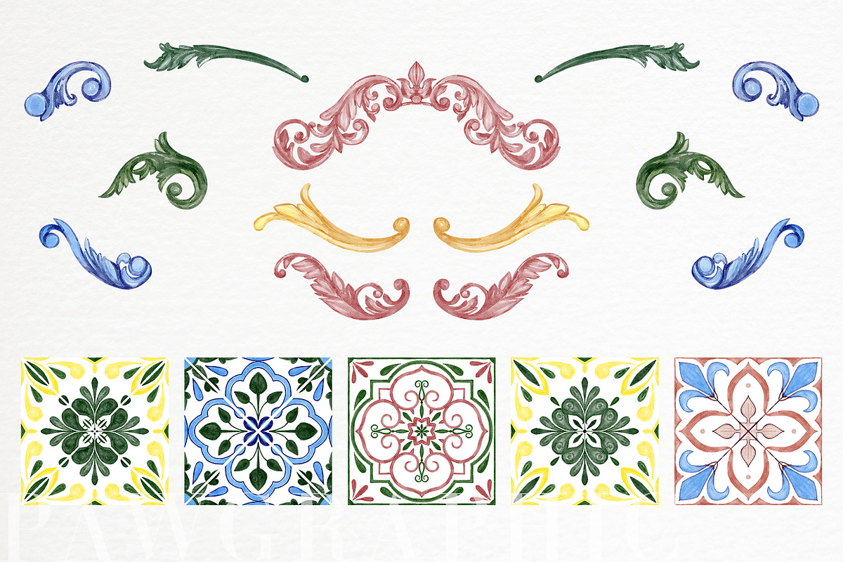 Tropical Flower Leaves. Tile Pattern, an Illustration by PawGraphic (Photo 5 of 6)