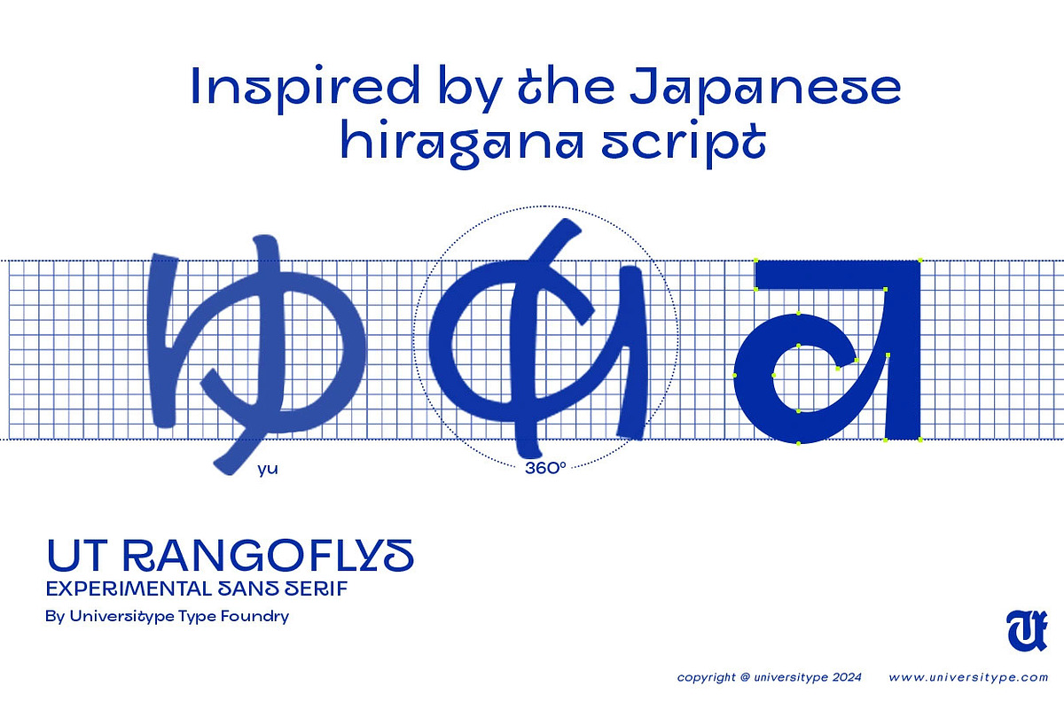 UT Rangoflys - An Experimental Font, a Sans Serif Font by Universitype (Photo 5 of 7)